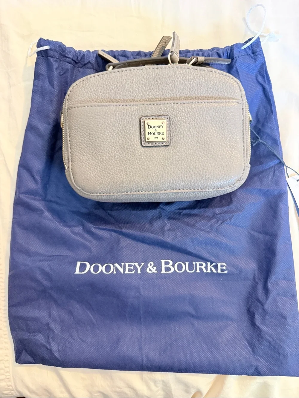 Dooney & Bourke Ambler Taupe Pebbled Leather Crossbody Wristlet